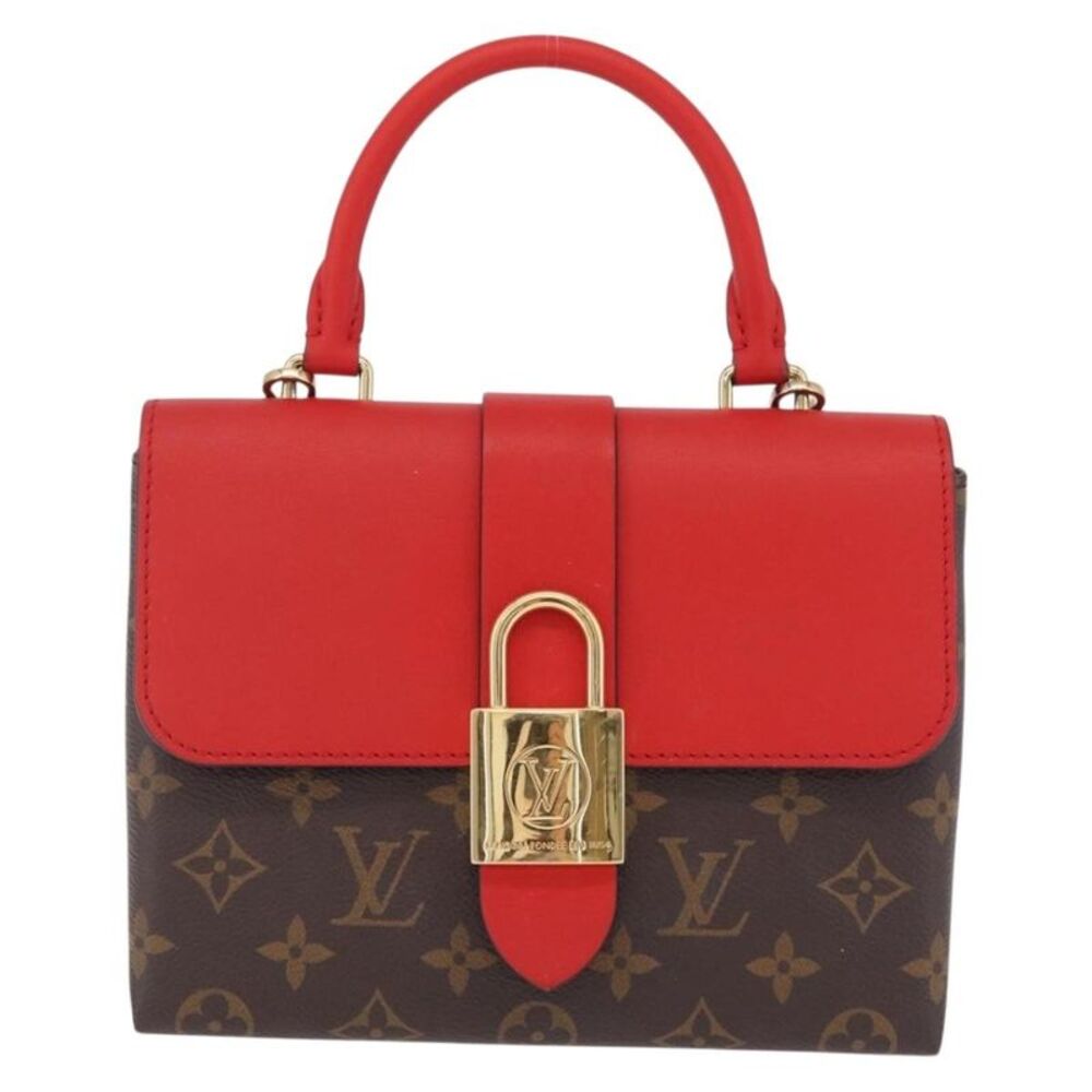 Louis Vuitton Locky Monogram Canvas With Leather Red Canvas Handbag